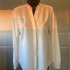 Michael Kors cream blouse with gold  accents